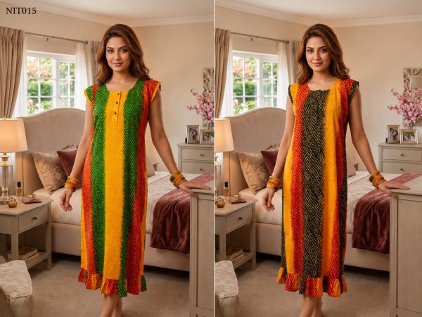 Flutter Sleeve Cotton Night wear Combo (Set of 2) NIT015