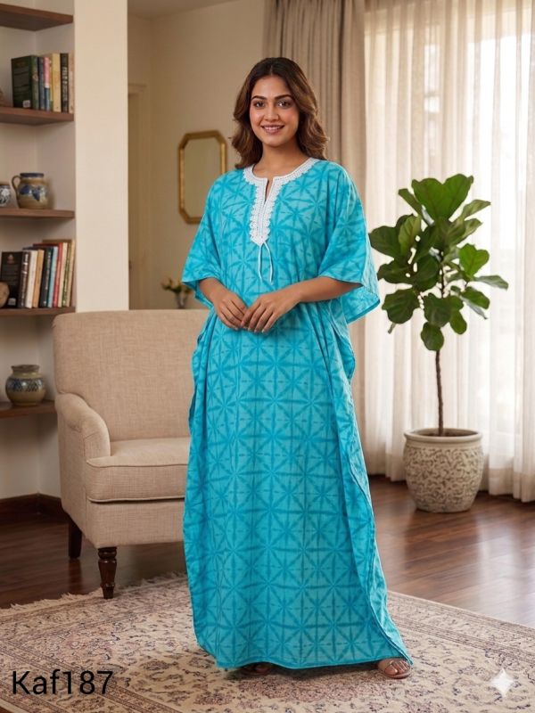 Premium Quality lace work cotton Kaftan Maxi  KAF187
