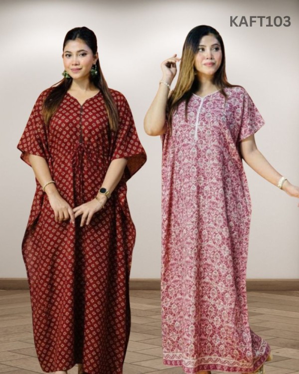 Joypuri Cotton Kaftan Maxi Combo Pack Set of 2  KAFT103