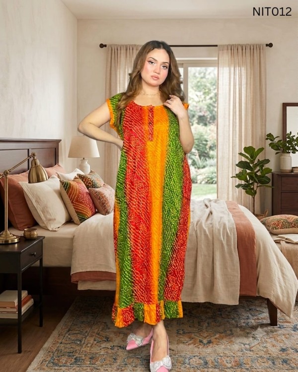 Flutter Sleeve Cotton Night wear NIT012