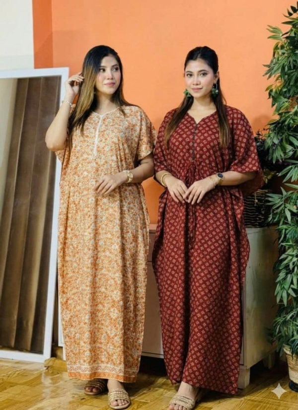 Joypuri Cotton Kaftan Maxi Combo Pack Set of 2  KAFT117