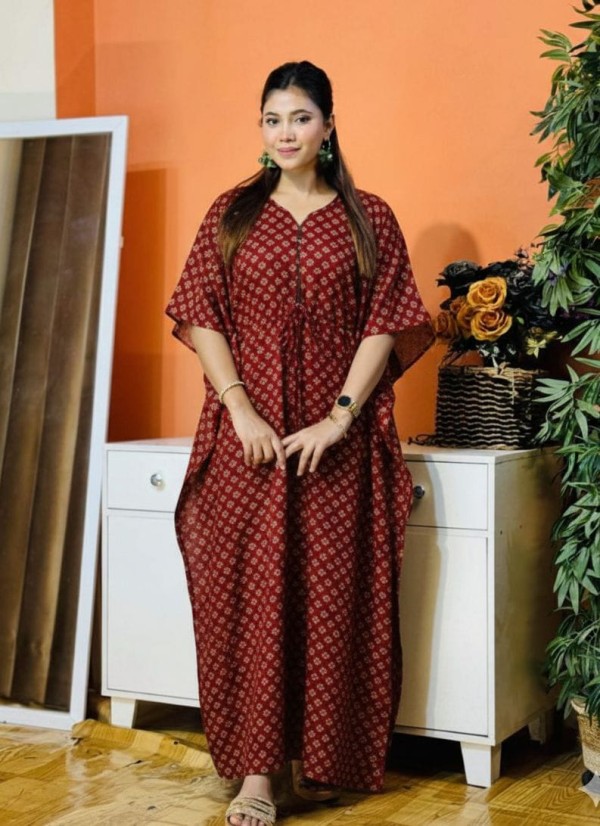 Premium Quality joypuri  print cotton Kaftan Maxi  KAF175