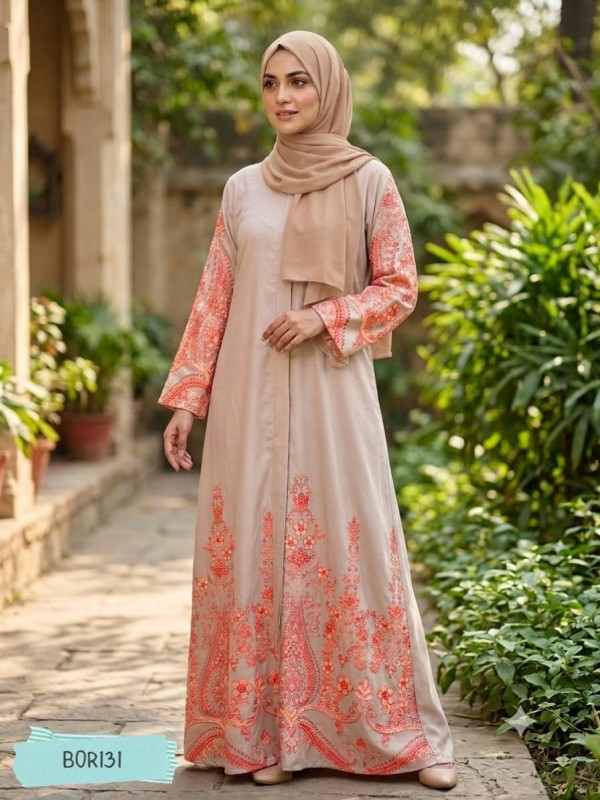 Premium Quality  zafran Fabric Borkha  BOR131